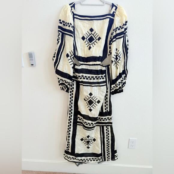 Johanna Ortiz Black White/ Ecru cutout Sachamama Ankle Dress 10 - Picture 6 of 10